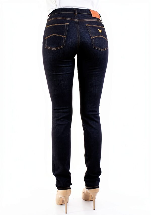 Pantalon Emporio Armani coton bleu femme-4