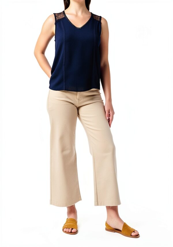 T-shirt Naf Naf femme chic Bleu Marine XS-1