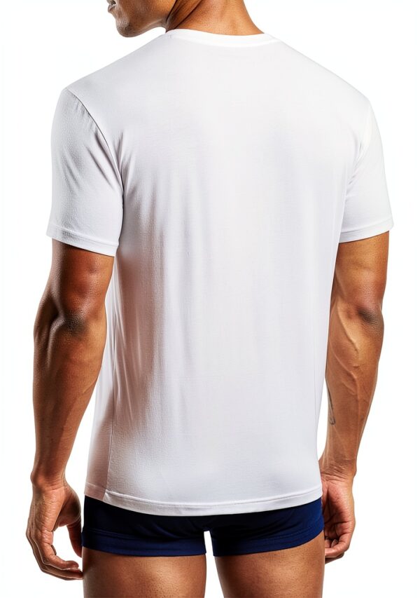 EMPORIO ARMANI T-shirt homme coupe ajustée coton extensible blanc M-4
