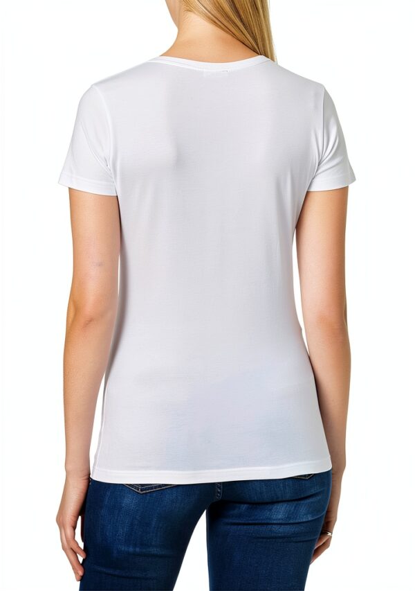 T-shirt femme Giorgio col rond microfibre noir et blanc, coupe ajustée-3