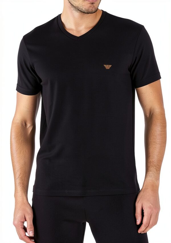 Emporio Armani T-shirt homme coupe ajustée extensible EM000380 Marron-5