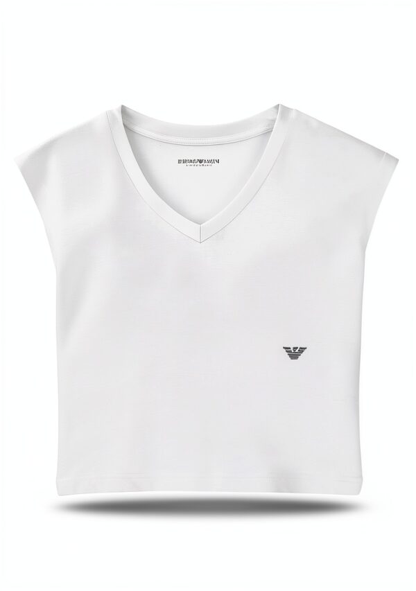 EMPORIO ARMANI T-shirt homme coupe ajustée coton extensible blanc M-1