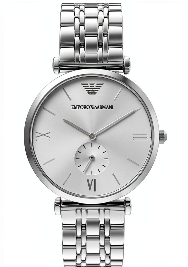 Montre Homme Emporio Armani AR1819 40mm Argenté Quartz avec bracelet-0