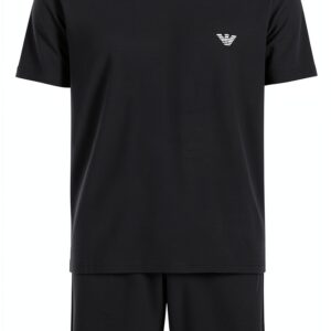 Emporio Armani Pyjama Homme Noir Taille S à XL Confort Décontracté-0