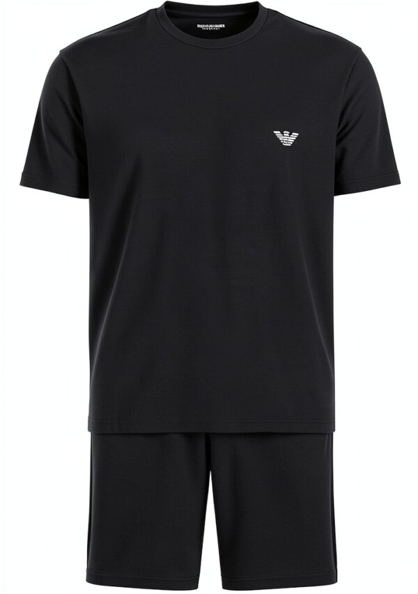 Emporio Armani Pyjama Homme Noir Taille S à XL Confort Décontracté-0