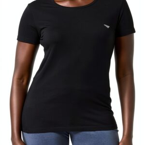 T-shirt col rond femme Giorgio microfibre noir taille M – modèle CC318-0