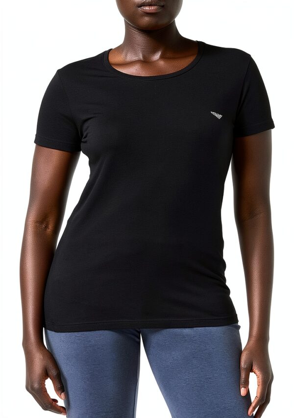 T-shirt col rond femme Giorgio microfibre noir taille M – modèle CC318-0