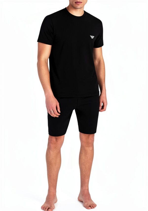 Emporio Armani Pyjama Homme Noir Taille S à XL Confort Décontracté-4