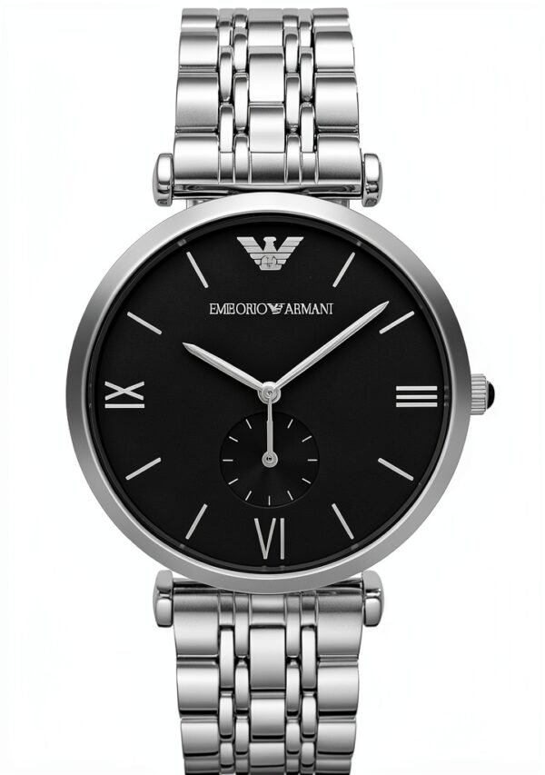 Montre Emporio Armani AR1676 40mm acier noir - étanche 50m-0