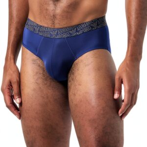 Emporio Armani Slip Homme Inchiostro Bleu Taille Basse Stretch-0