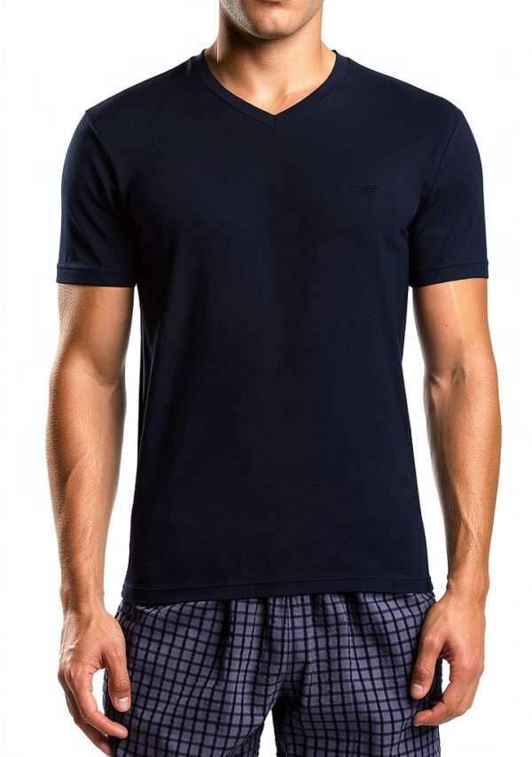 EMPORIO ARMANI T-shirt homme coupe ajustée en coton extensible modèle-1