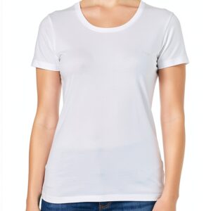 T-shirt femme Giorgio col rond microfibre noir et blanc, coupe ajustée-0