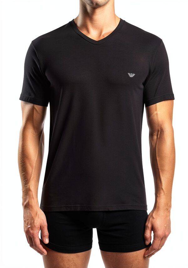 Emporio Armani T-shirt homme coupe ajustée extensible EM000380 Marron-1