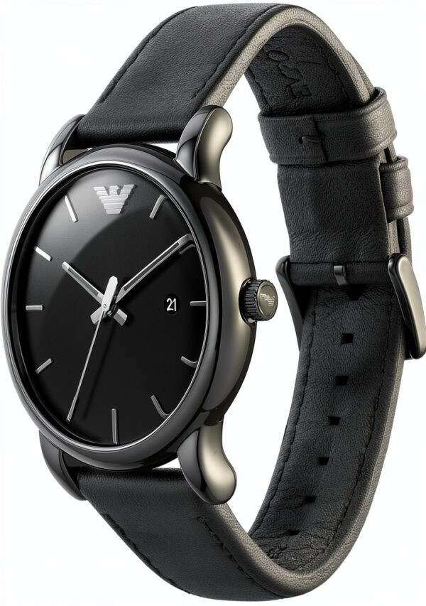 Montre Homme Emporio Armani AR1732 Cuir Noir Quartz 12,2x34,8x23,4 cm-1