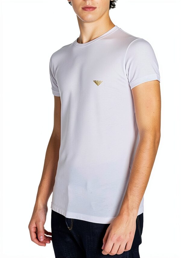 Emporio Armani T-Shirt Homme col rond brillant logo blanc S M L XL-3