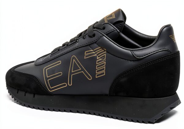 EA7 Baskets Dessus Daim et Textile Noir – Confort Premium-2