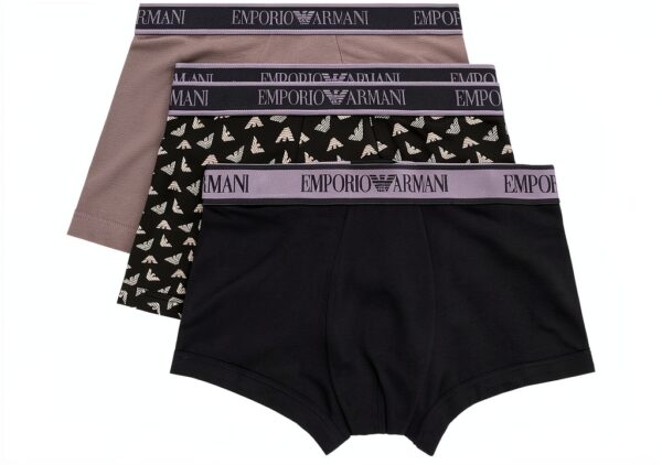 Emporio Armani 3-Pack Trunk Maillot Homme Confortable Couleurs Mixte-0