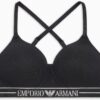Soutien-gorge rembourré Emporio Armani Triangle Femme Blanc Noir-0
