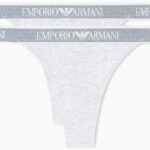 String femme Emporio Armani – Coton doux, modèle EW000405, gris/blanc-0