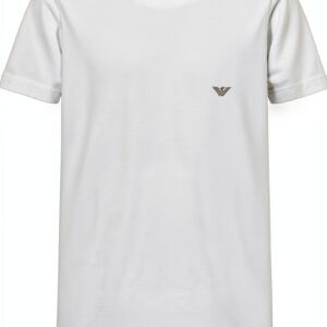 Emporio Armani T-Shirt Homme col rond brillant logo blanc S M L XL-0