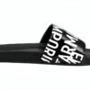 Emporio Armani Swimwear Slipper Sandale Homme Métal Glacé Noir-4