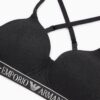 Soutien-gorge rembourré Emporio Armani Triangle Femme Blanc Noir-2