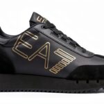 EA7 Baskets Dessus Daim et Textile Noir – Confort Premium-0