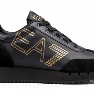 EA7 Baskets Dessus Daim et Textile Noir – Confort Premium-0