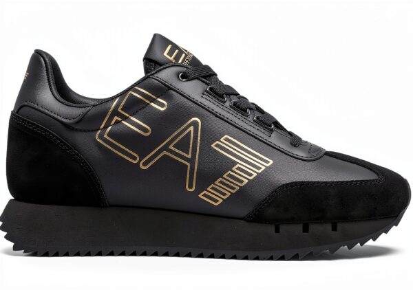 EA7 Baskets Dessus Daim et Textile Noir – Confort Premium-0