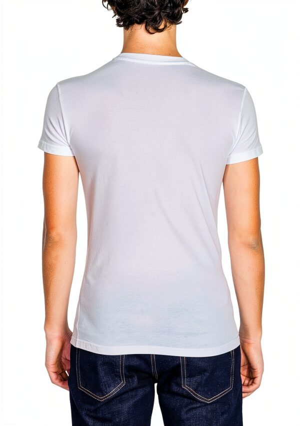 Emporio Armani T-Shirt Homme col rond brillant logo blanc S M L XL-2