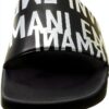 Emporio Armani Swimwear Slipper Sandale Homme Métal Glacé Noir-1