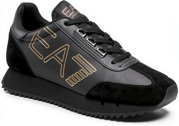 EA7 Baskets Dessus Daim et Textile Noir – Confort Premium-1