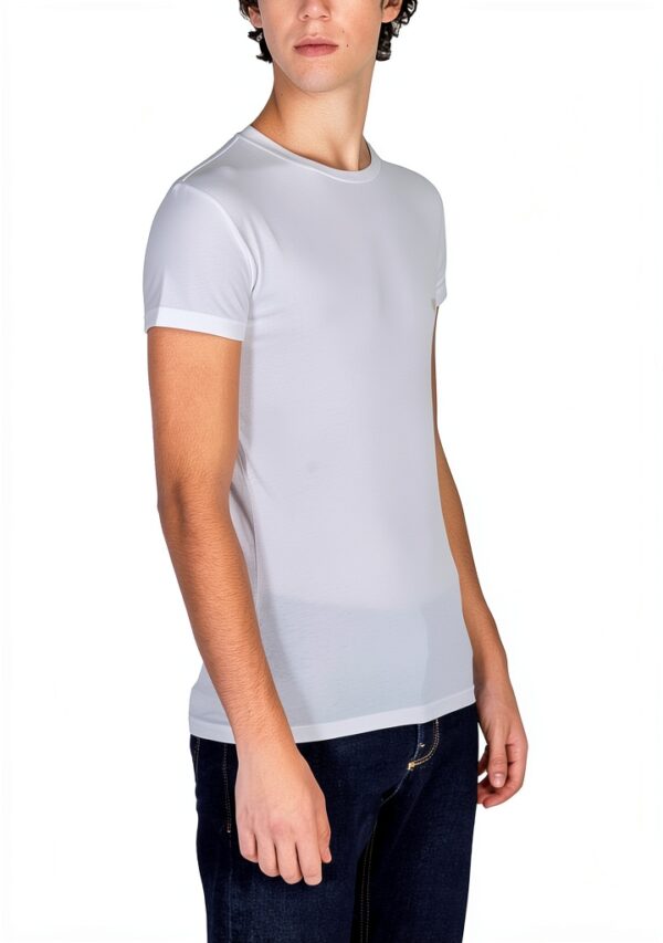 Emporio Armani T-Shirt Homme col rond brillant logo blanc S M L XL-4