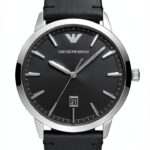Emporio Armani Montre homme 43mm acier inoxydable bracelet cuir-0