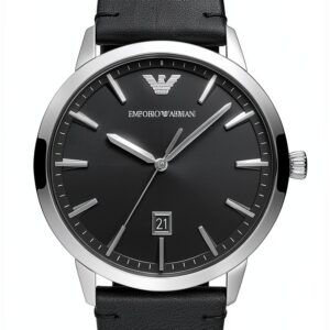 Emporio Armani Montre homme 43mm acier inoxydable bracelet cuir-0
