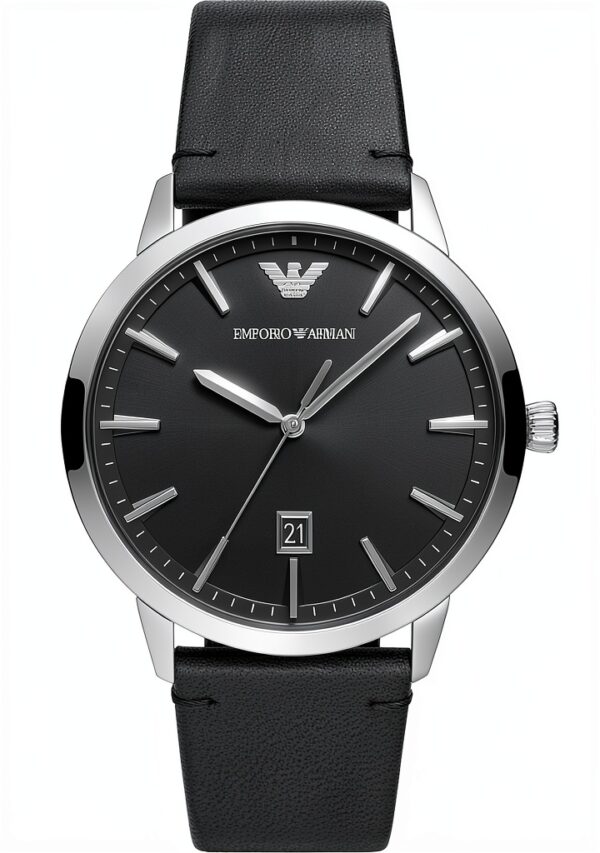 Emporio Armani Montre homme 43mm acier inoxydable bracelet cuir-0
