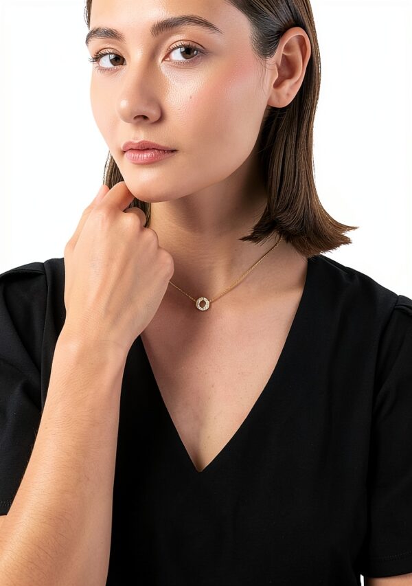 Collier Emporio Armani argent sterling doré rose élégant pour femme-2