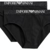 Emporio Armani Man's Soft Touch Lot de 2 Slips en Viscose de Bambou, Noir, Taille M-0