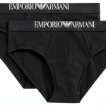 Emporio Armani Man's Soft Touch Lot de 2 Slips en Viscose de Bambou, Noir, Taille M-0