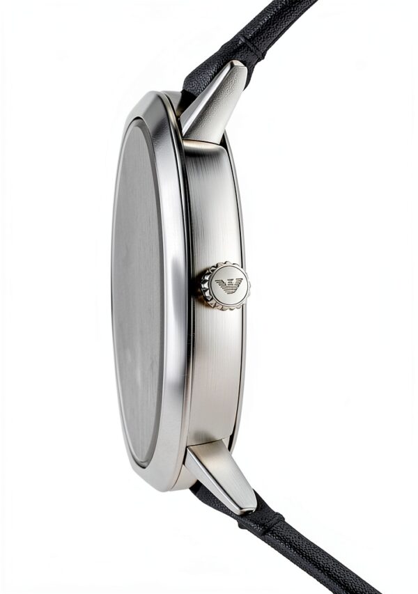 Emporio Armani Montre homme 43mm acier inoxydable bracelet cuir-2