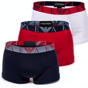 Emporio Armani Bold Monogram 3-Pack Trunk Maillot, Bleu, M Homme-0