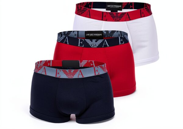 Emporio Armani Bold Monogram 3-Pack Trunk Maillot, Bleu, M Homme-0