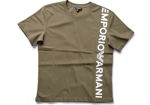 Emporio Armani T-Shirt col rond Homme Logoband Noir & Vert Thyme S-XL-2