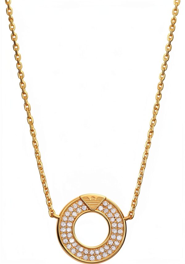 Collier Emporio Armani argent sterling doré rose élégant pour femme-1