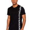 Emporio Armani T-Shirt col rond Homme Logoband Noir & Vert Thyme S-XL-4