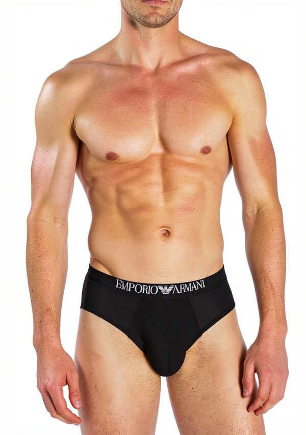 Emporio Armani Man's Soft Touch Lot de 2 Slips en Viscose de Bambou, Noir, Taille M-3