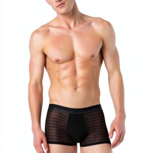 Emporio Armani Men's Trunk Jacquard Logo Mesh Les Troncs Homme-0