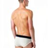 Emporio Armani Caleçons Homme Logo Brief, Lot de 1, Crème et Noir-1