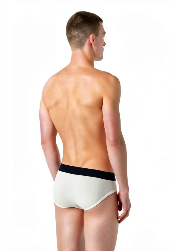 Emporio Armani Caleçons Homme Logo Brief, Lot de 1, Crème et Noir-1