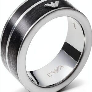 Emporio Armani Bague en acier inoxydable pour hommes-0